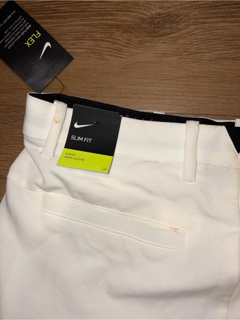 Nike Golf Dri-FIT Slim Fit Pants Men’s 33x30 White/Cream New With Defects